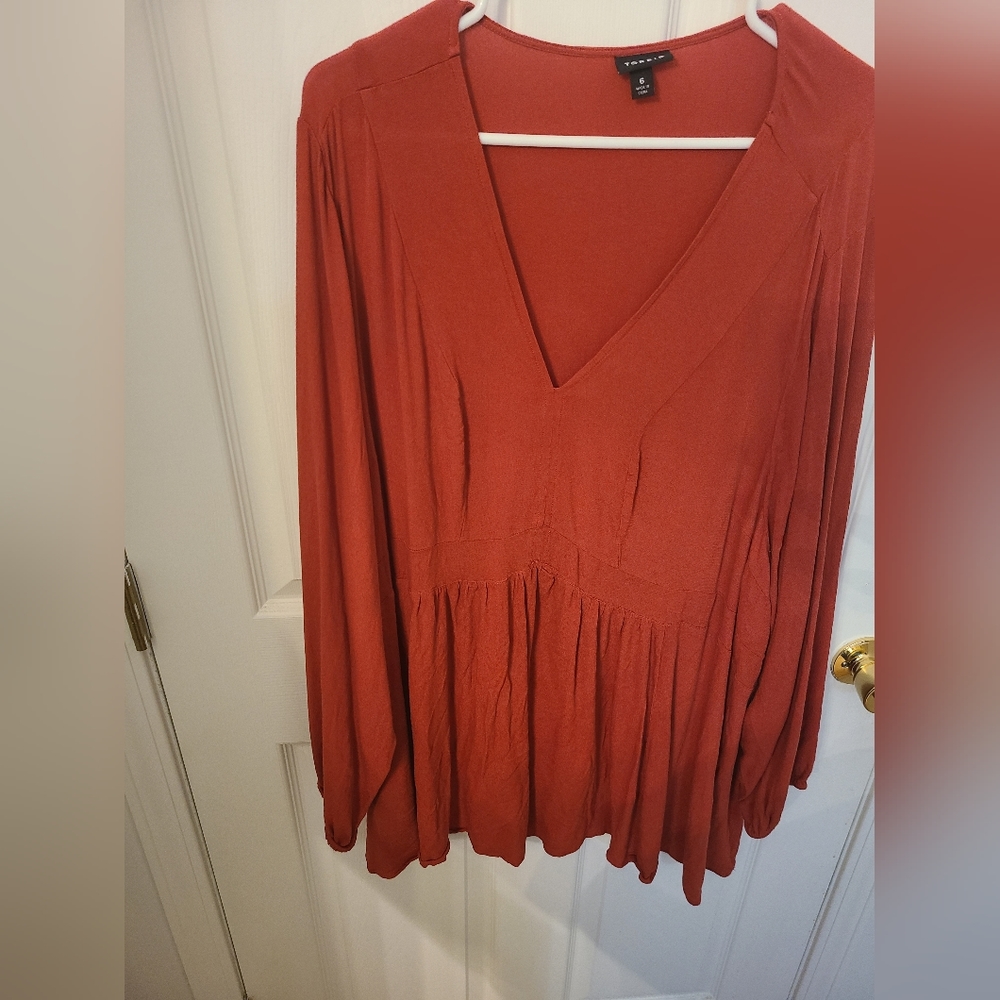 Torrid Orange Red Swinging Babydoll Top